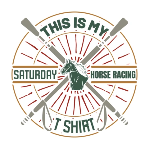 Vintage Style Saturday Horse Racing T-Shirt Design Template