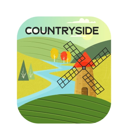 Countryside Badge Template Design