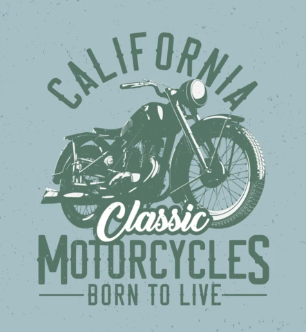 Plantilla de diseño de camiseta de moto vintage
