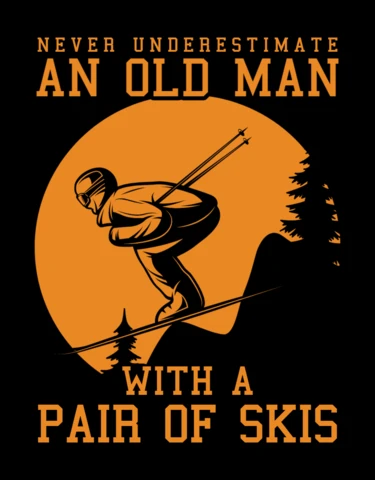 Never Underestimate An Old Man Skiing T-Shirt Design Template