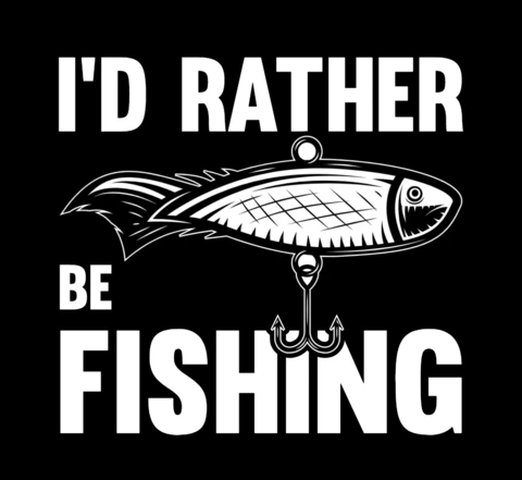 I'd Rather Be Fishing T-shirt Design Template