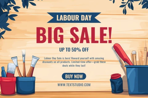 Labour Day Sale Design Template - Vibrant Artistic Style for Promotions