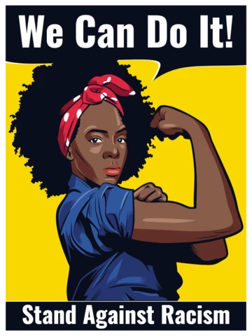 Black Woman We Can Do It T-Shirt Design Template