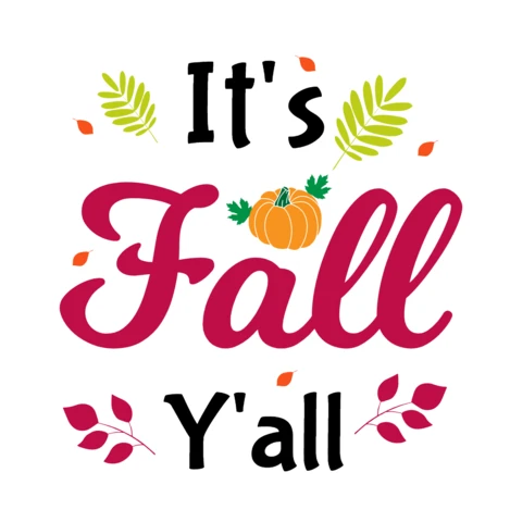 It's Fall Y'all Autumn Quotes T-shirt Design Template