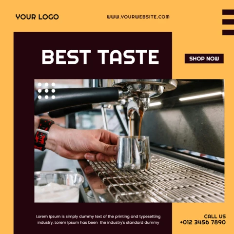 Best Taste Coffee Instagram Post Design Template