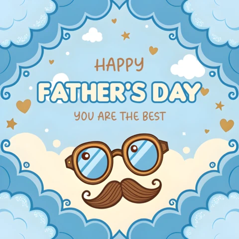 Editable Father's Day Wishes Template with Cute Childish Design