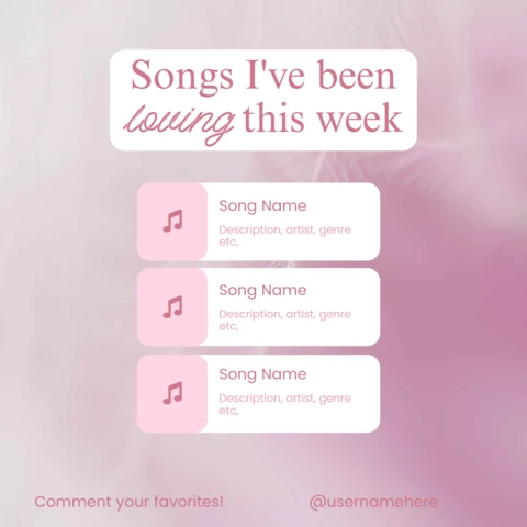 Favorite Songs List Instagram Post Design Template