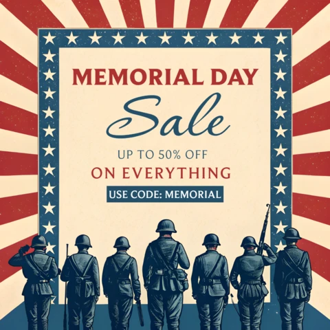 Design del template promozionale per il giorno della memoria militare vintage - grafica modificabile