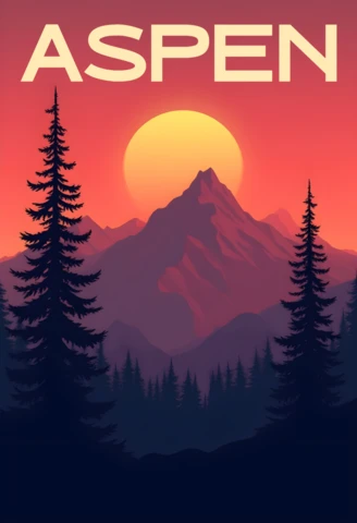 Mountain Sunset Graphic Design Template for Posters
