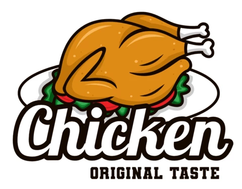 Plantilla de diseño de logotipo de comida para pollos