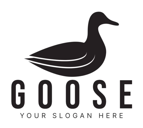Goose Logo Design Template Black