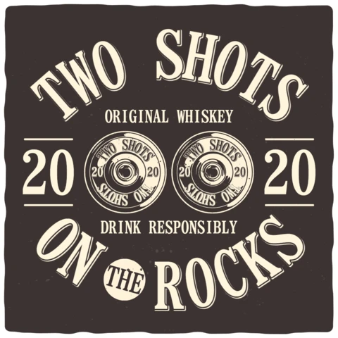 Plantilla de diseño de camiseta con etiqueta de whisky vintage