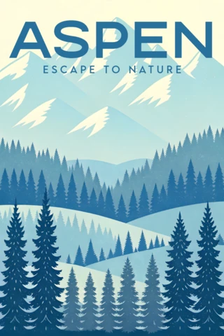 Aspen Mountain Landscape Design for Nature-Themed Posters Template