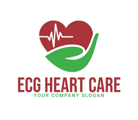 Ecg herzversorgung medizinische behandlung logo entwurfsvorlage