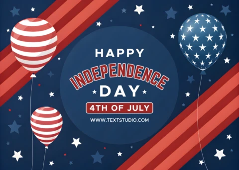 Independence Day Celebration Template with Patriotic Balloons Design