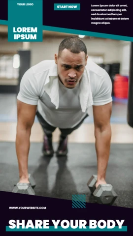 Crossfit Man Gym Ad Instagram Story Post Design Template