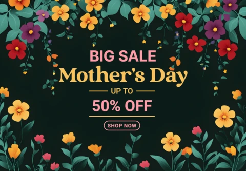Modèle de design pour les soldes de la fête des mères - modifiable avec une promotion de 50 %