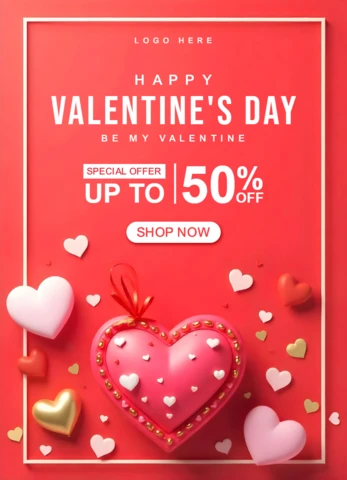 Valentine's Day Promotion Template - Editable Flyer for Special Offers