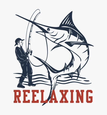 Man Fishing Marlin Fish Vintage T-shirt Design Template