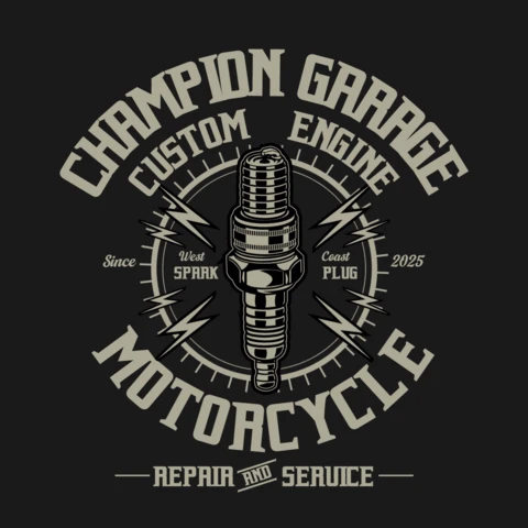 Modèle de t-shirt avec moteur de moto personnalisé