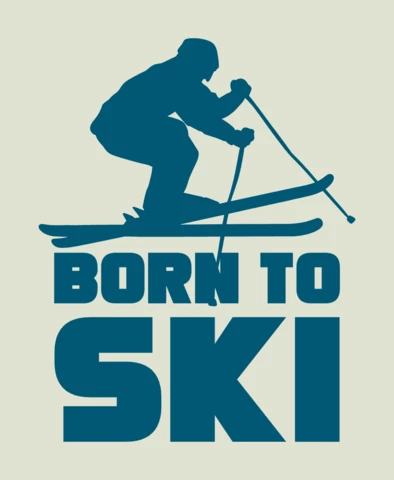Born To Ski Vintage T-shirt Design Template