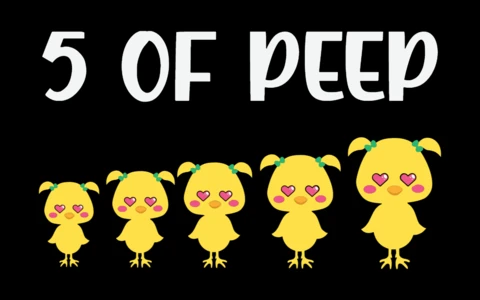 Five Of Peeps Funny T-Shirt Design Template
