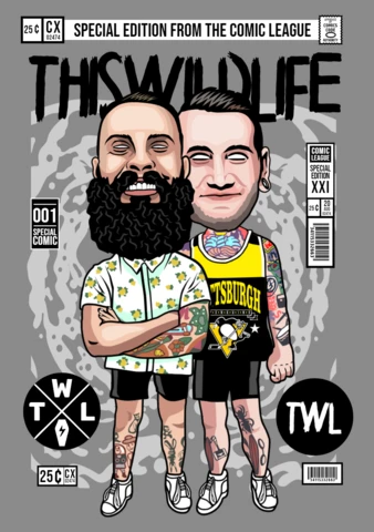 This Wild Life Cartoon Caricature Magazine Cover Design Template