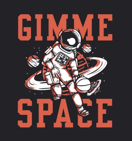 Astronaut Playing Basketball Vintage T-shirt Design Template