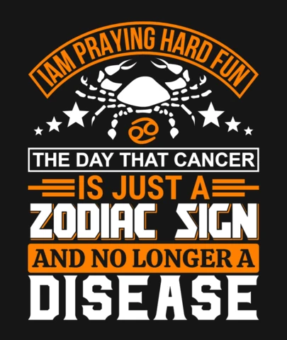 Motivational Quote with Zodiac Cancer Symbol T-Shirt Design Template