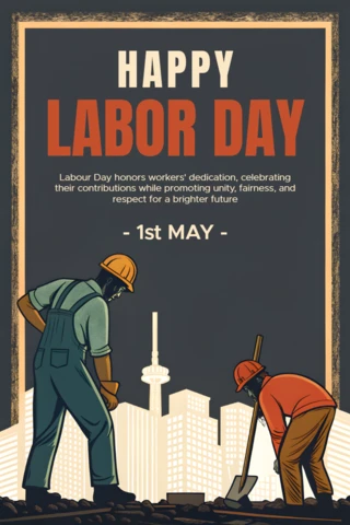 Plantilla de diseño vintage para la celebración del Día del Trabajo - homenaje a las contribuciones de los trabajadores