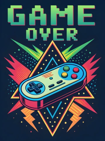 Retro Gaming Controller Design Template for T-Shirt