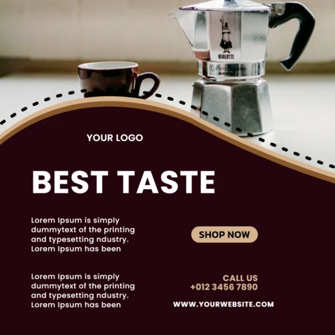Best taste coffee plantilla de diseño de post de instagram