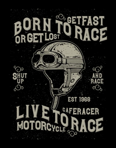 Born To Race Vintage T-Shirt Design Template