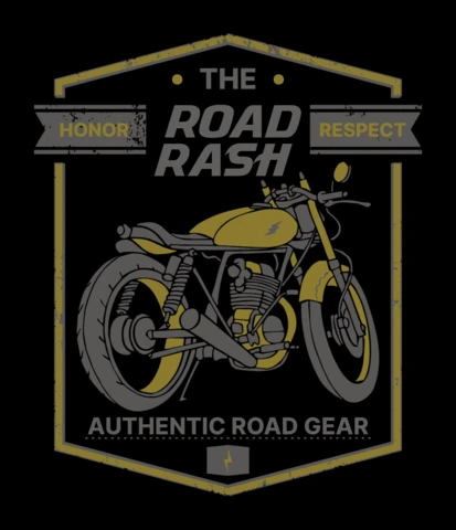 Road Rash Motorcycle Vintage T-shirt Design Template