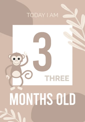 Drie maanden oude baby mijlpaal instagram post ontwerpsjabloon
