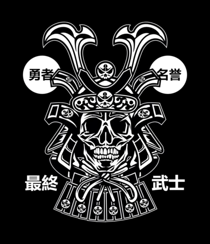Samurai Skull T-shirt Design Template