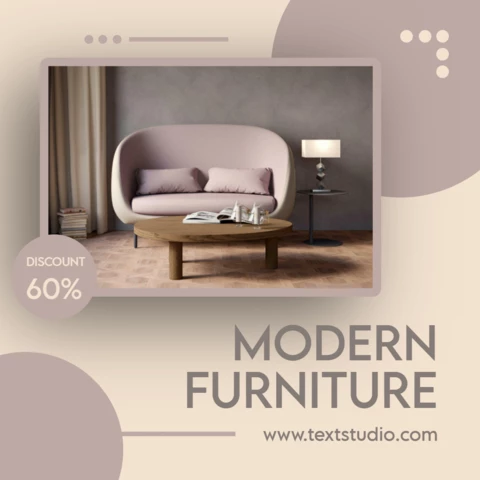 Cream Gray Modern Interior Furniture Facebook Post