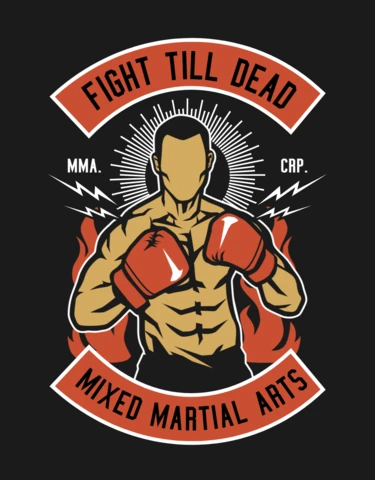 Fight Till Dead Martial Art T-shirt Design Template