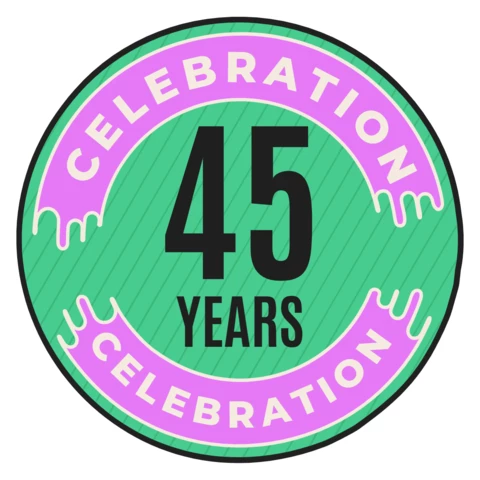 Celebration 45 Years Badge Template Design