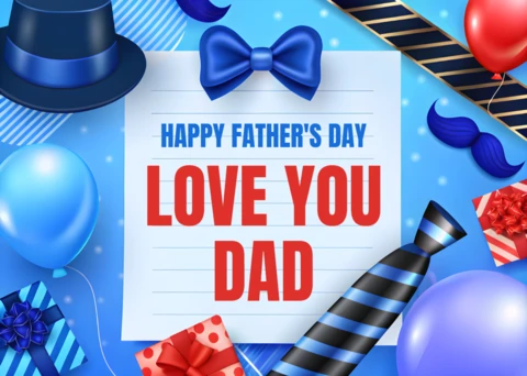 Colorful Father's Day Celebration Template with Fun Design Elements