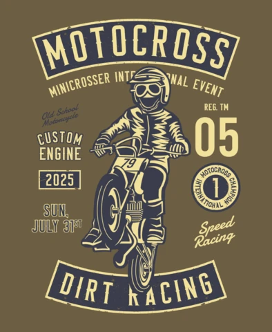 Motocross Dirt Racing T-shirt Design Template