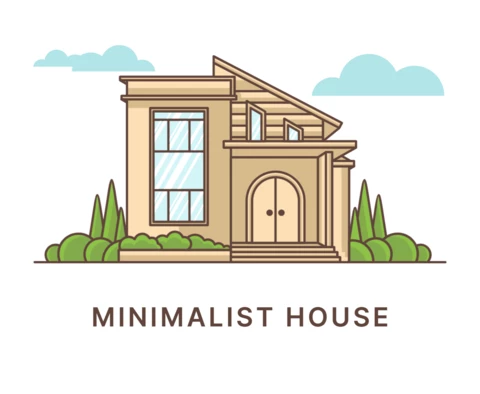 Modelo de design de logotipo gráfico de casa minimalista