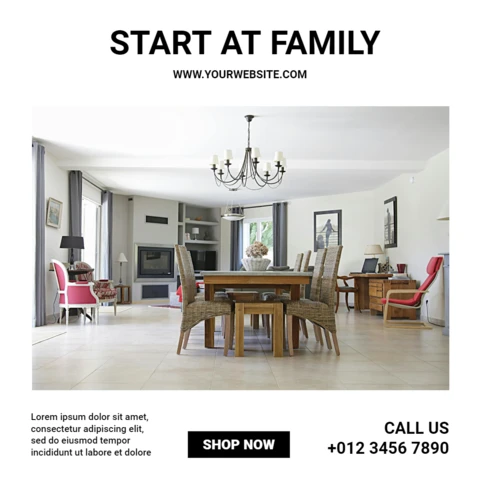 Bright Minimalist Commercial Social Media Post Design Template