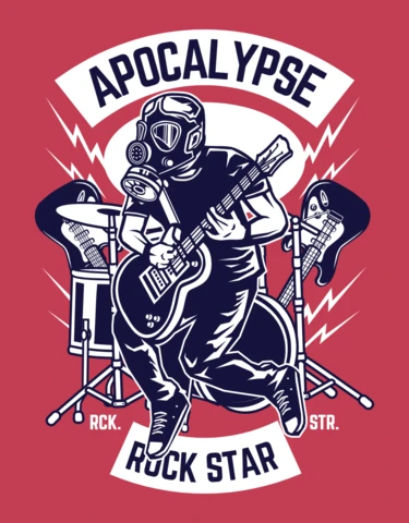 Apocalypse Rock Star T-Shirt Design Template