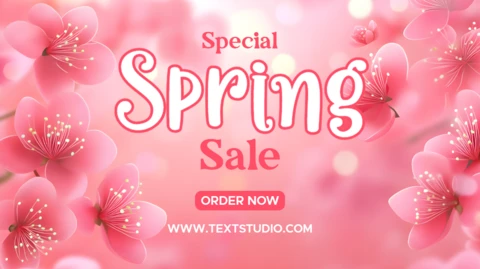 Spring Floral Sale Design Template – Editable Pink Blossom Theme