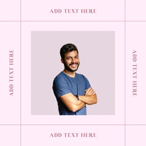 Aanpasbare roze raster lay-out instagram post ontwerpsjabloon