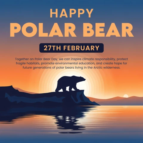 Modèle de célébration de la journée de l'ours polaire - design artistique pour affiches