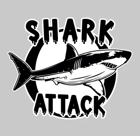Shark Attack T-Shirt Design Template