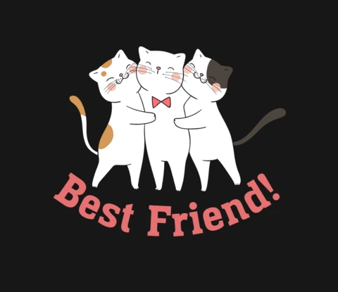 Cute Kittens Hugging T-Shirt Design Template