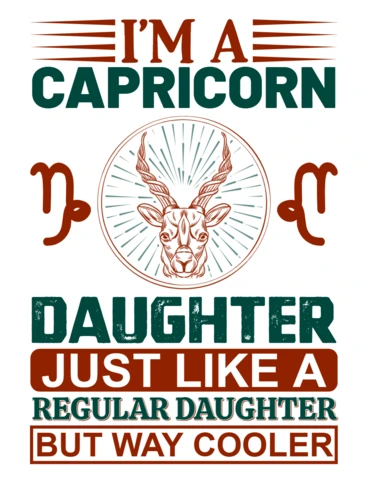 I'm a capricorn daughter zodiac sign t-shirt design template